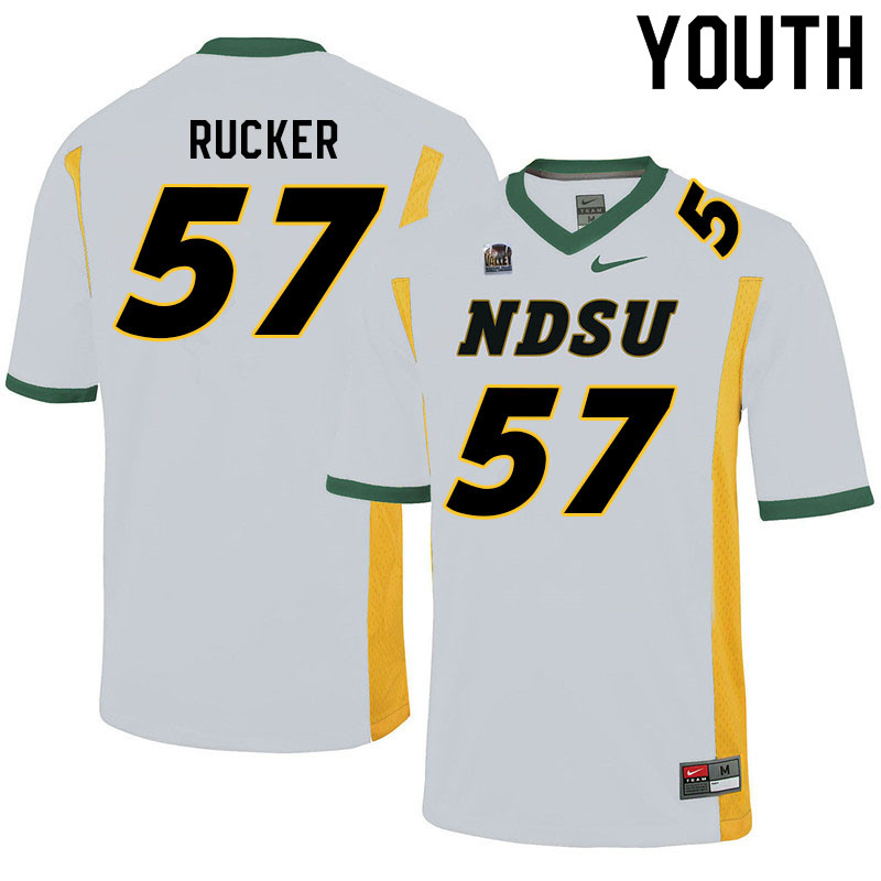 Youth #57 Braden Rucker North Dakota State Bison College Football Jerseys Sale-White